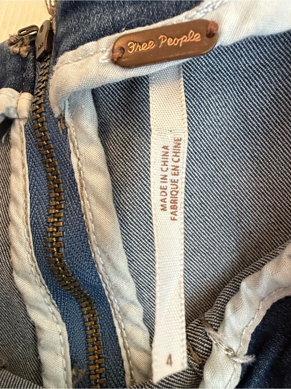 Free People Denim Mini Skirt Womens 4 Blue High Waisted Back Zip Seamed